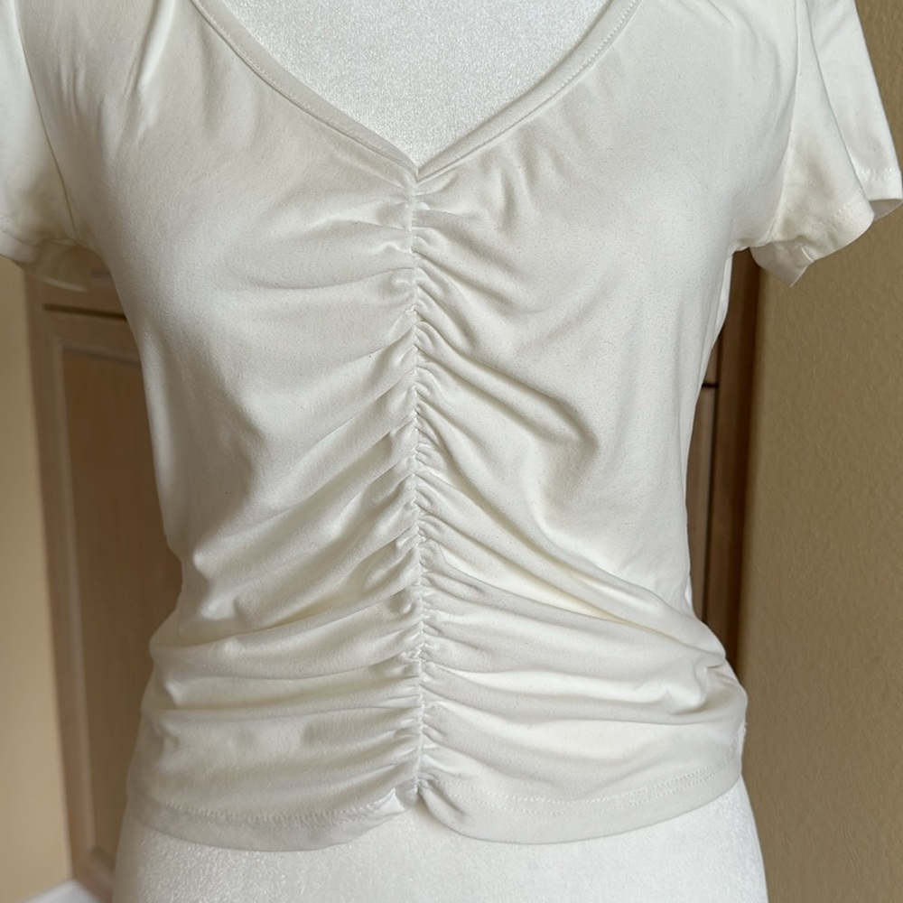 Blue Blush White Cropped T-Shirt - Picture 2 of 5